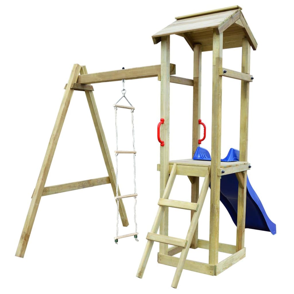 Speelhuis Met Glijbaan En Ladders 237X168X218 Cm Hout