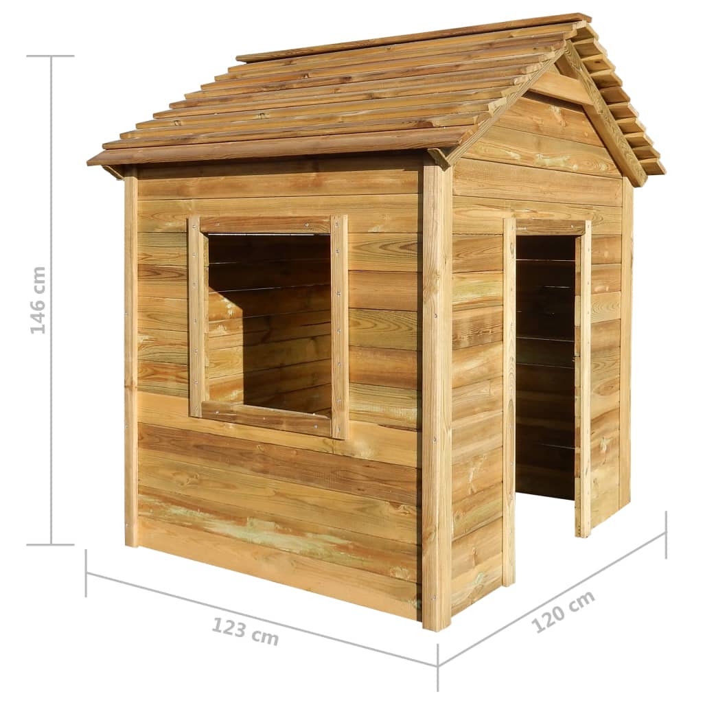 Buitenspeelhuis 123X120X146 Cm Grenenhout