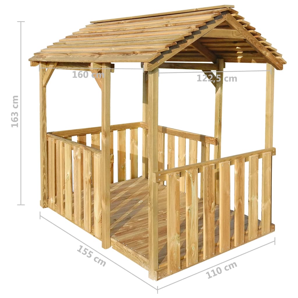 Buitenspeelhuis 122,5X160X163 Cm Grenenhout