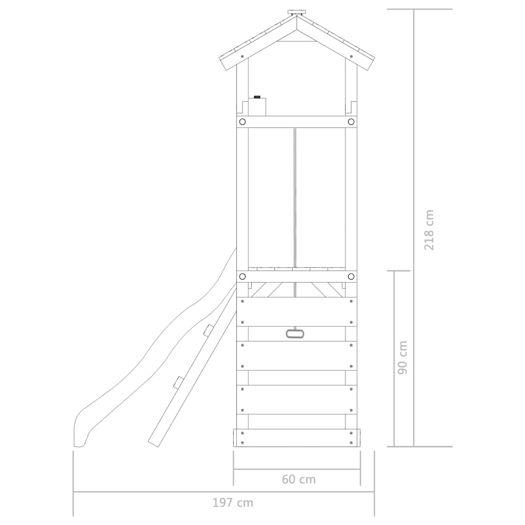 Speelhuis Met Ladder, Glijbaan En Schommel 300X197X218 Cm Hout