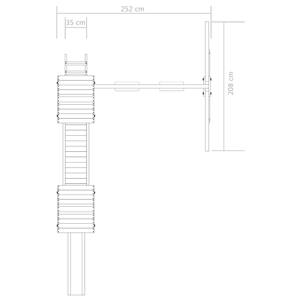 Speelhuis Met Ladder, Glijbaan En Schommels 252X432X218 Cm Hout