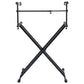 Keyboardstandaard X-Frame Dubbel Versterkt Zwart