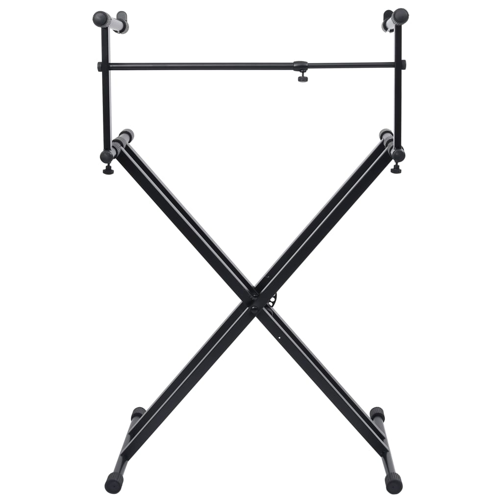 Keyboardstandaard X-Frame Dubbel Versterkt Zwart