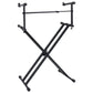 Keyboardstandaard X-Frame Dubbel Versterkt Zwart