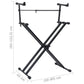 Keyboardstandaard X-Frame Dubbel Versterkt Zwart