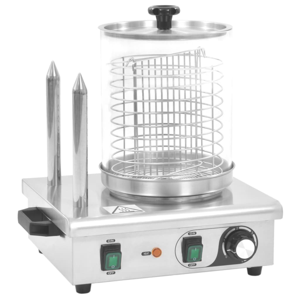 Hotdog Verwarmer Met 2 Staven 500 W Roestvrij Staal