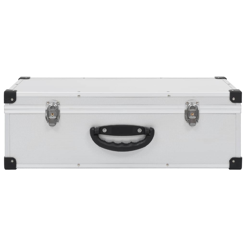 Cd-Koffer Voor 80 Cd's Aluminium Abs Zilverkleurig