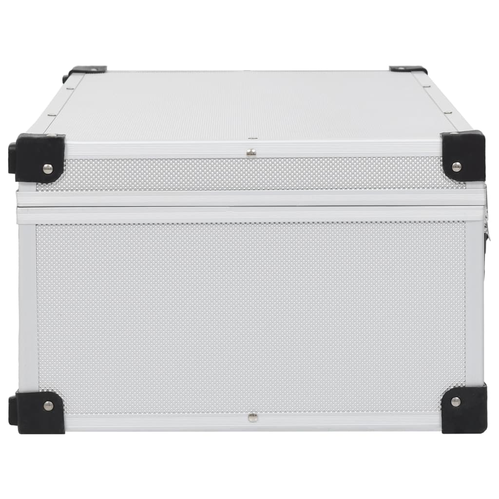 Cd-Koffer Voor 80 Cd's Aluminium Abs Zilverkleurig