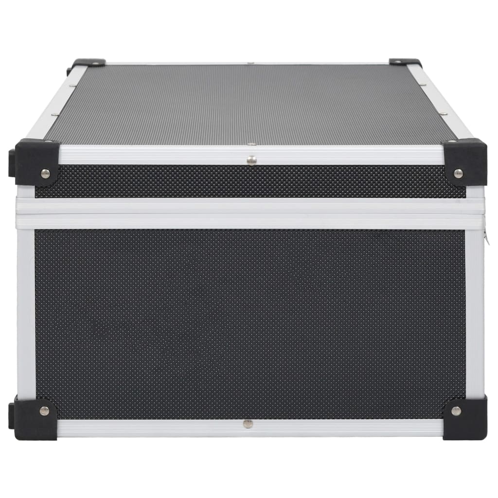 Cd-Koffer Voor 80 Cd's Aluminium Abs Zwart