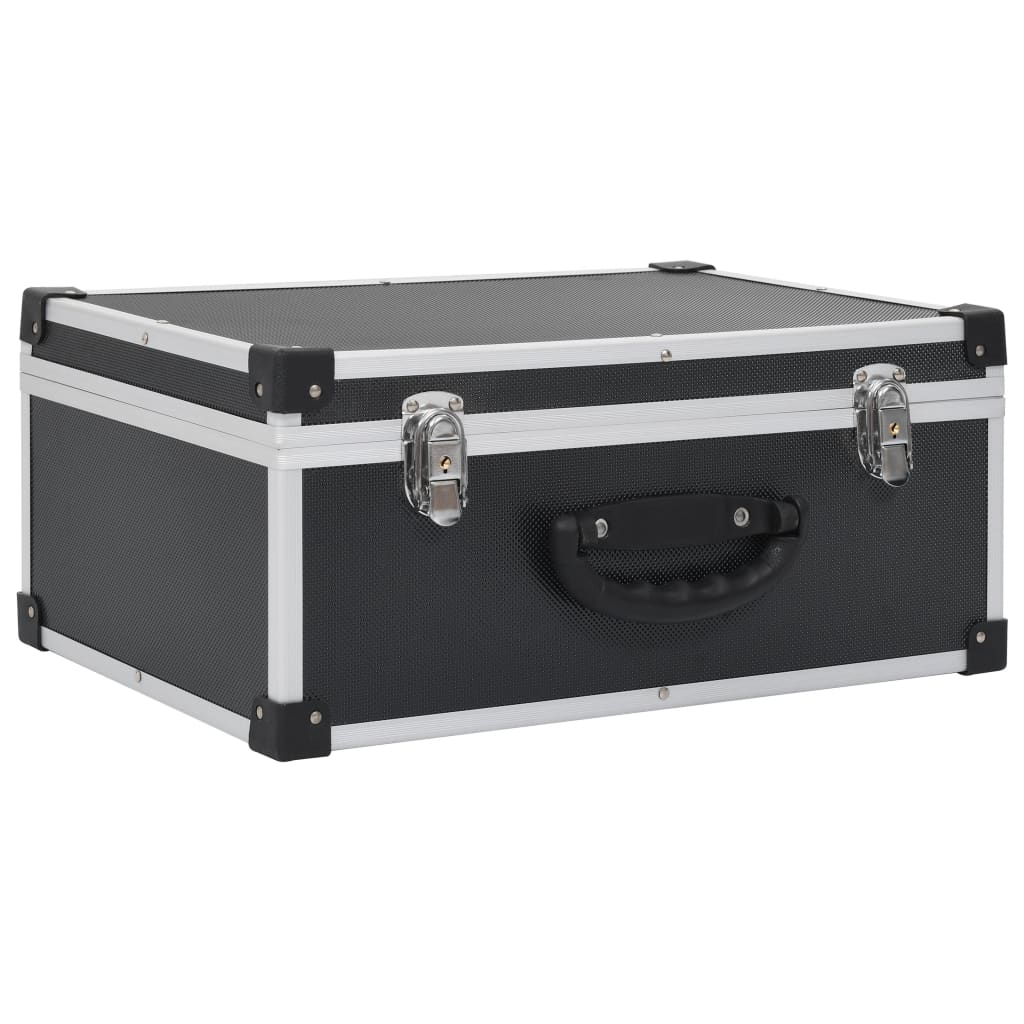 Cd-Koffer Voor 60 Cd's Aluminium Abs Zwart