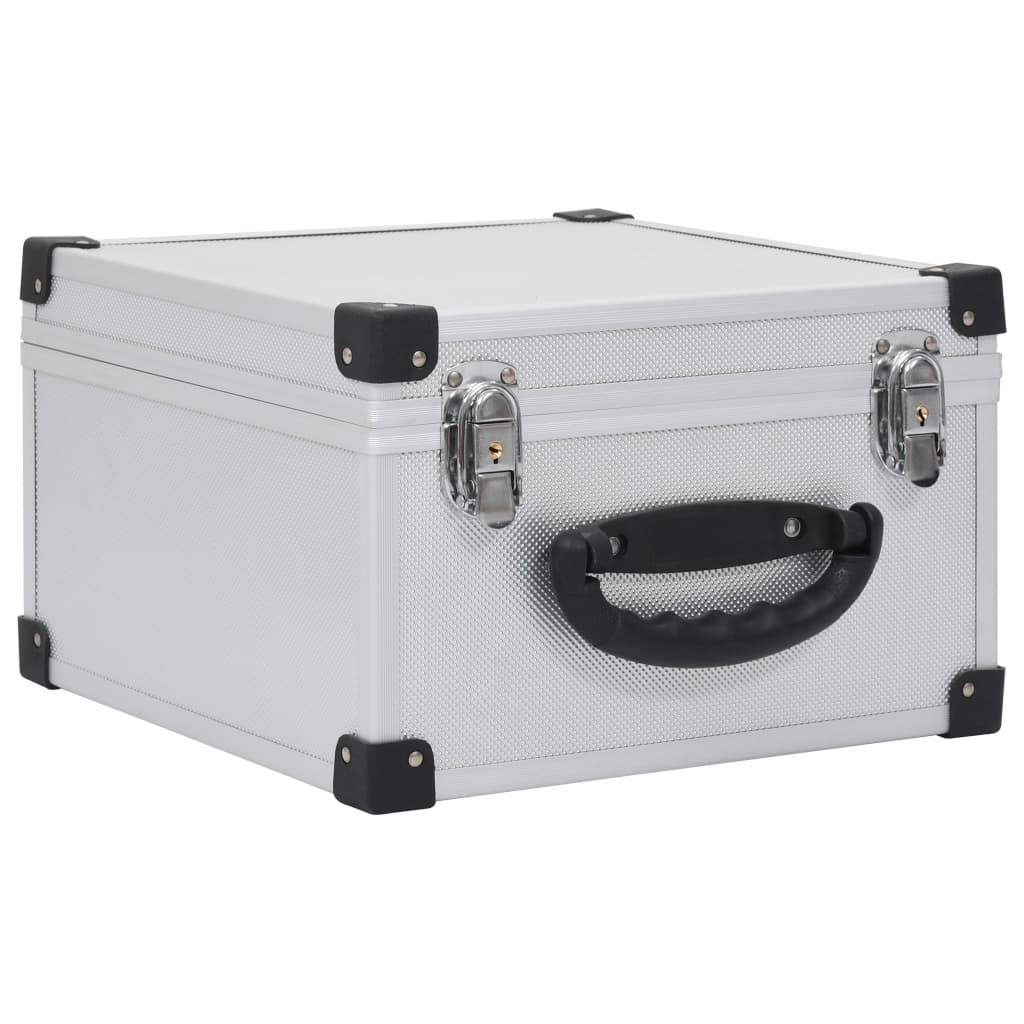 Cd-Koffer Voor 40 Cd's Aluminium Abs Zilverkleurig