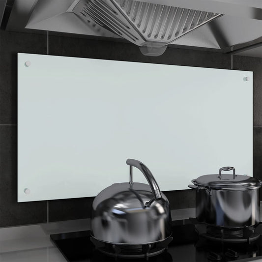 Spatscherm Keuken 100X50 Cm Gehard Glas Wit