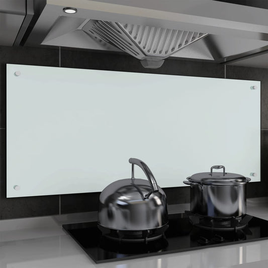 Spatscherm Keuken 120X50 Cm Gehard Glas Wit
