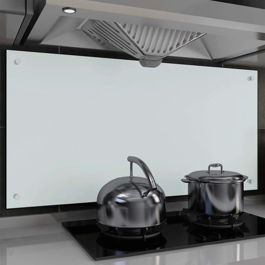Spatscherm Keuken 120X60 Cm Gehard Glas Wit