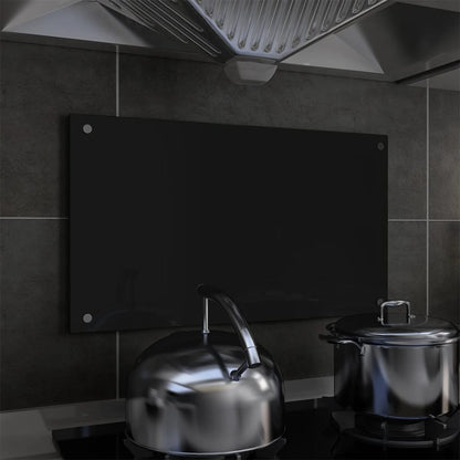 Spatscherm Keuken 70X40 Cm Gehard Glas Zwart