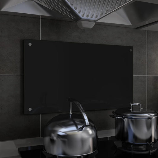 Spatscherm Keuken 70X40 Cm Gehard Glas Zwart
