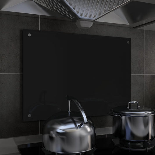 Spatscherm Keuken 70X50 Cm Gehard Glas Zwart