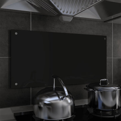 Spatscherm Keuken 80X40 Cm Gehard Glas Zwart