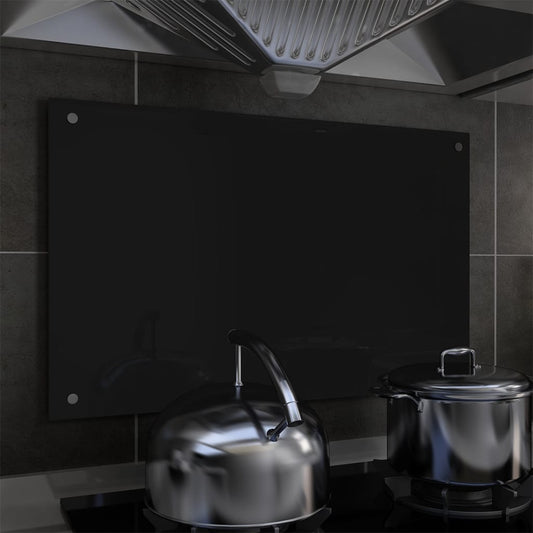 Spatscherm Keuken 80X50 Cm Gehard Glas Zwart