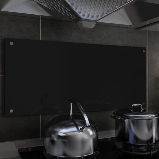 Spatscherm Keuken 90X40 Cm Gehard Glas Zwart