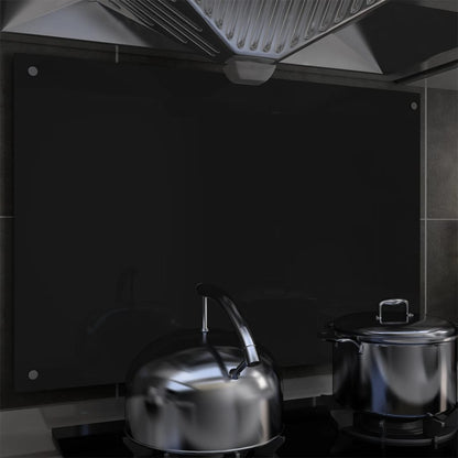 Spatscherm Keuken 90X60 Cm Gehard Glas Zwart