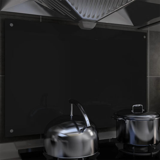 Spatscherm Keuken 90X60 Cm Gehard Glas Zwart
