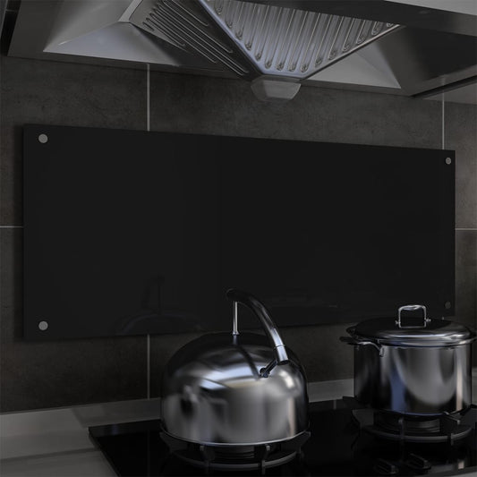 Spatscherm Keuken 100X40 Cm Gehard Glas Zwart