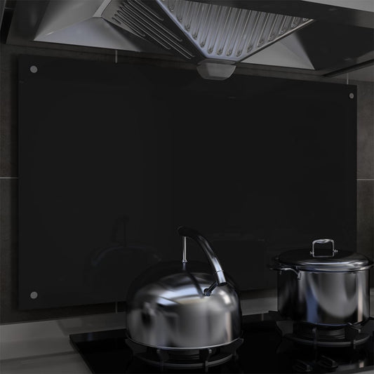 Spatscherm Keuken 100X60 Cm Gehard Glas Zwart
