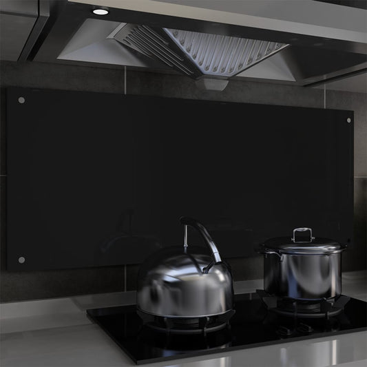 Spatscherm Keuken 120X50 Cm Gehard Glas Zwart