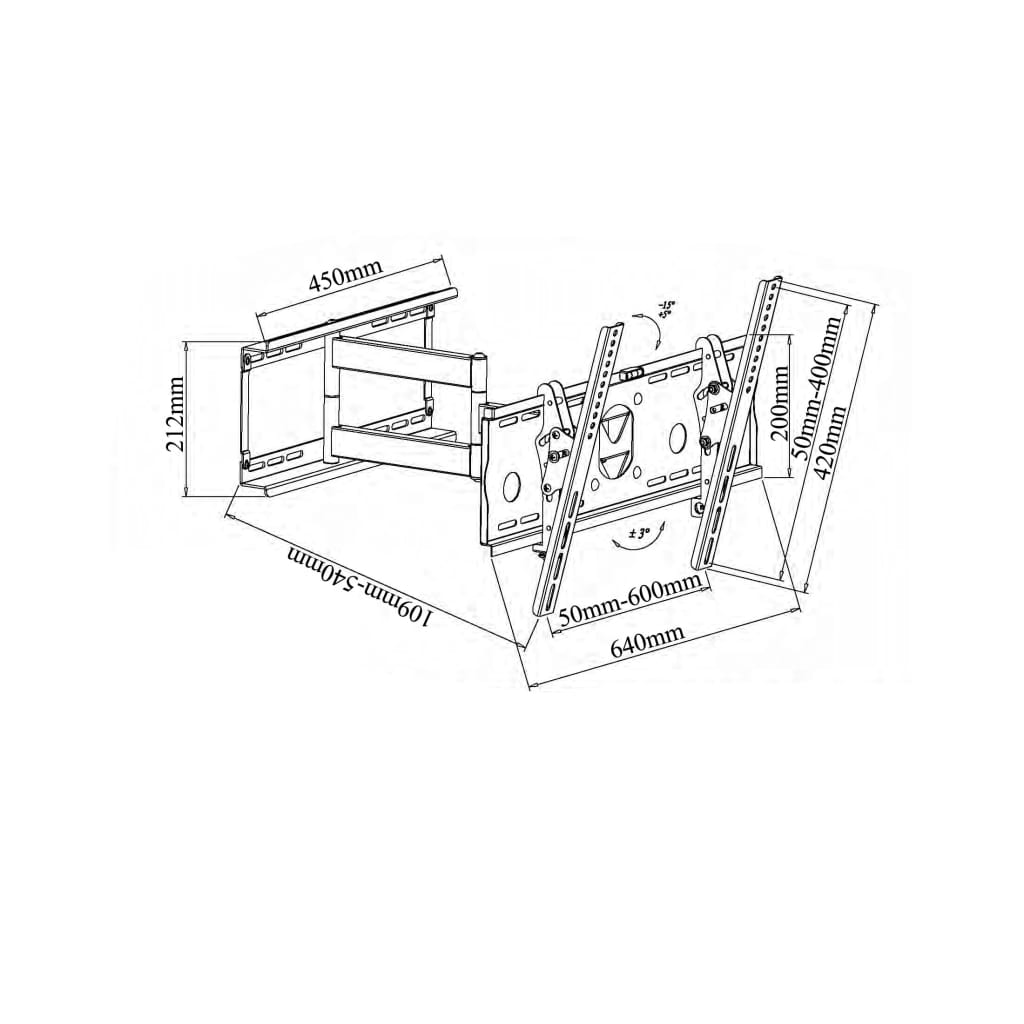 Tv-Wandbeugel 66-140 Cm
