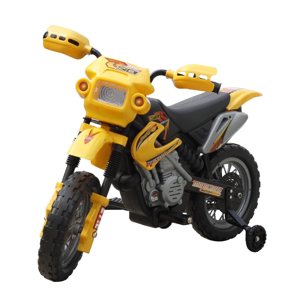 Kinder Motor Crosser Elektrisch 6 Volt Geel