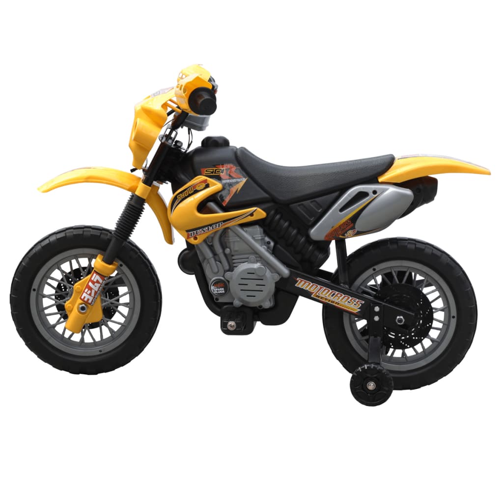 Kinder Motor Crosser Elektrisch 6 Volt Geel