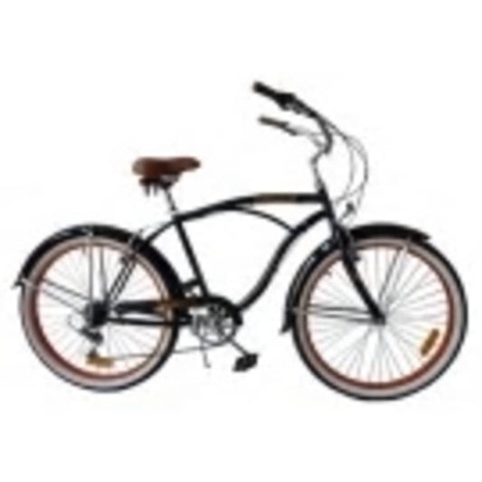 Beachcruiser, Zwart Met Versnellingen