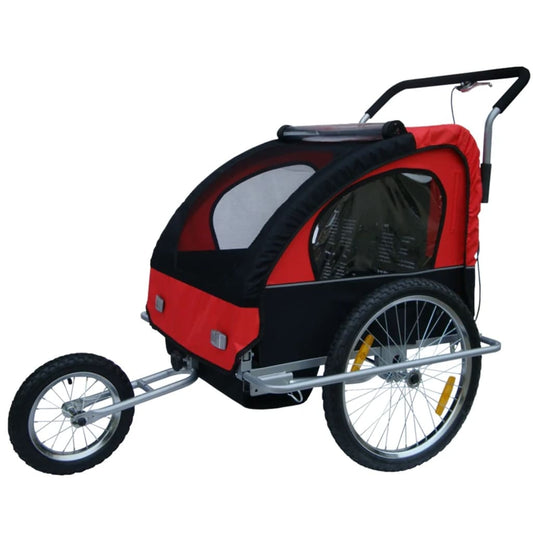 Fietskar Voor Kinderen Met Buggyfunctie (Rood/ Zwart)