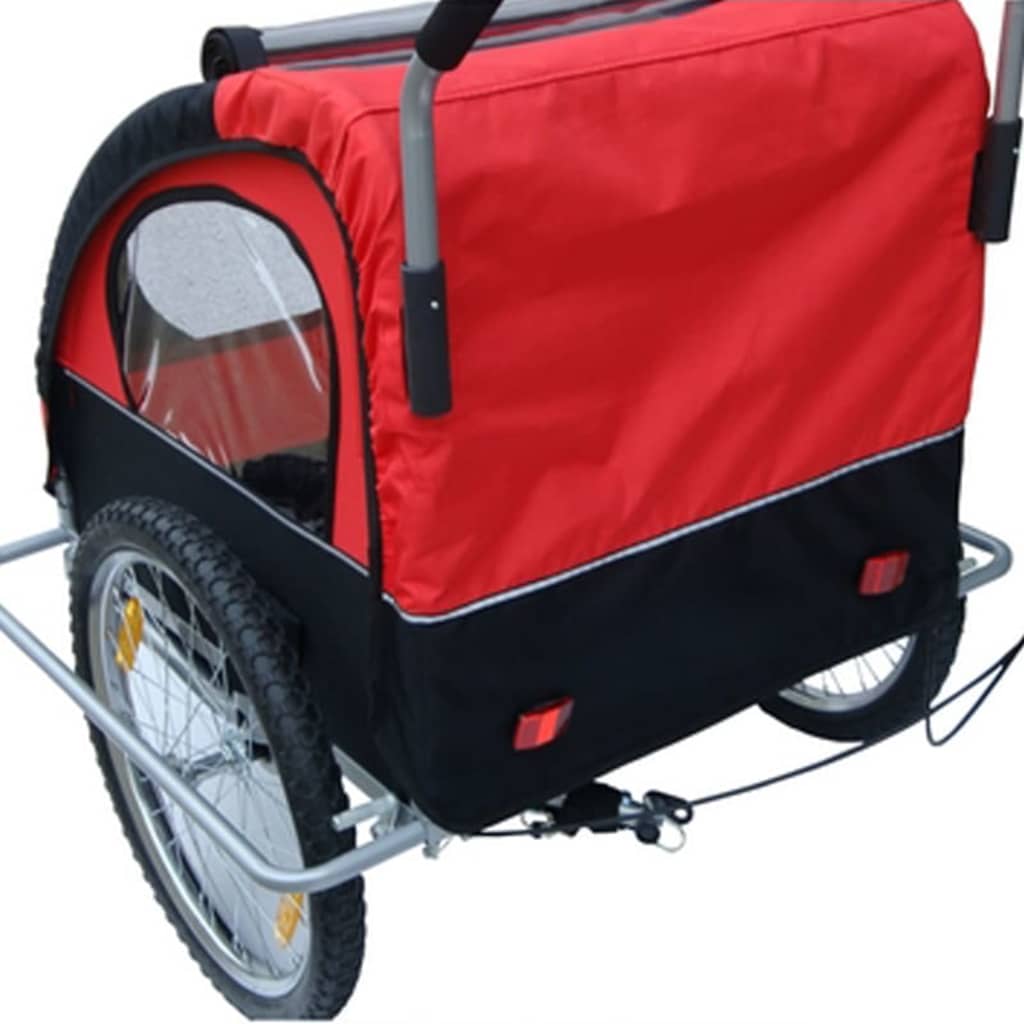 Fietskar Voor Kinderen Met Buggyfunctie (Rood/ Zwart)