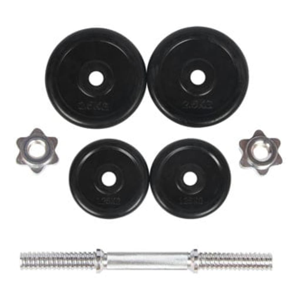 Dumbellset 9,25 Kg. Met Kunststofmantel