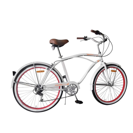 Beachcruiser Hurricane 26&quot; Wit Met 6 Versnellingen