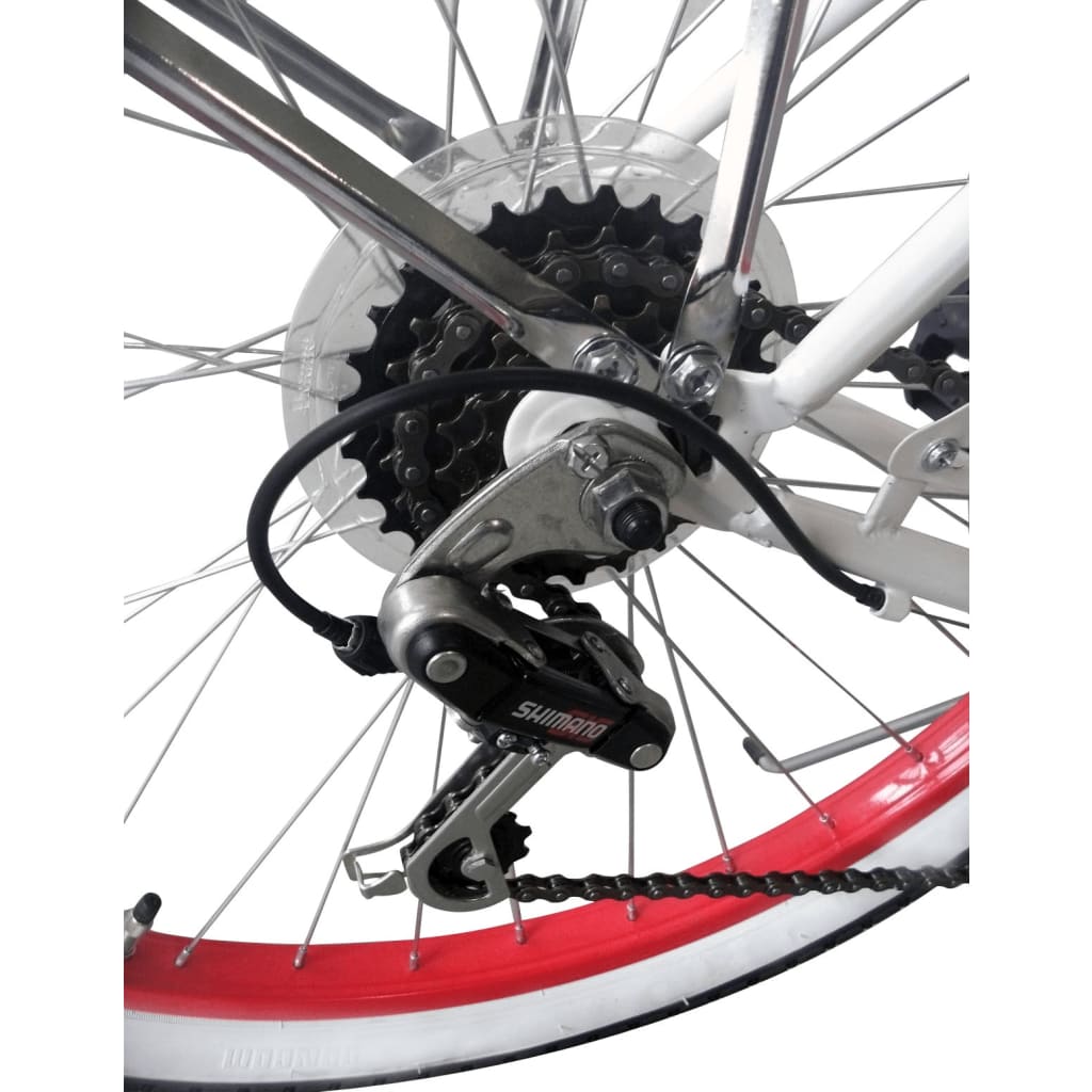 Beachcruiser Hurricane 26&quot; Wit Met 6 Versnellingen