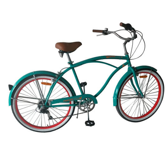 Beachcruiser Hurricane 26&quot; Groen Met 6 Versnellingen