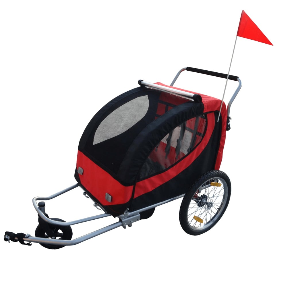 Fietskar Voor Kinderen Met Buggyfunctie (Rood)