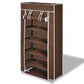 Stoffen Schoenenrek Met Hoes 58 X 28 X 106 Cm Bruin
