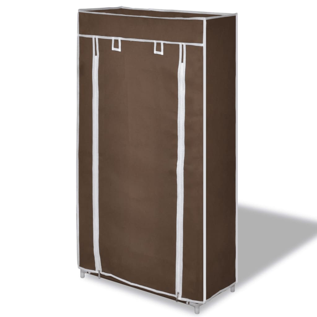 Stoffen Schoenenrek Met Hoes 58 X 28 X 106 Cm Bruin