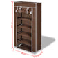 Stoffen Schoenenrek Met Hoes 58 X 28 X 106 Cm Bruin
