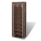 Stoffen Schoenenrek Met Hoes 162 X 57 X 29 Cm Bruin