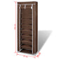 Stoffen Schoenenrek Met Hoes 162 X 57 X 29 Cm Bruin