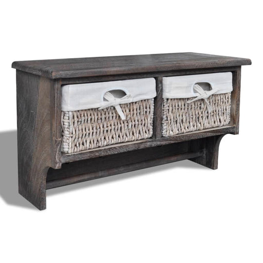 Wandschap 60X23,5X33 Cm Paulowniahout Bruin