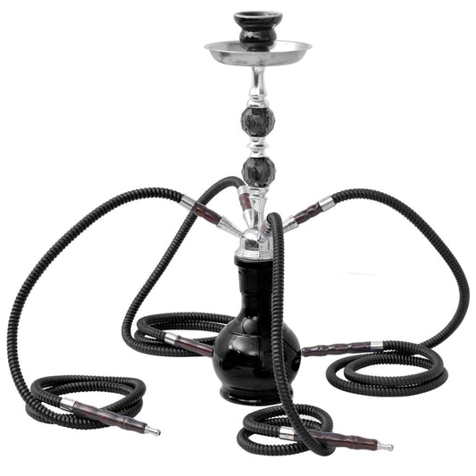Waterpijp Shisha Met 4 Slangen Zwart