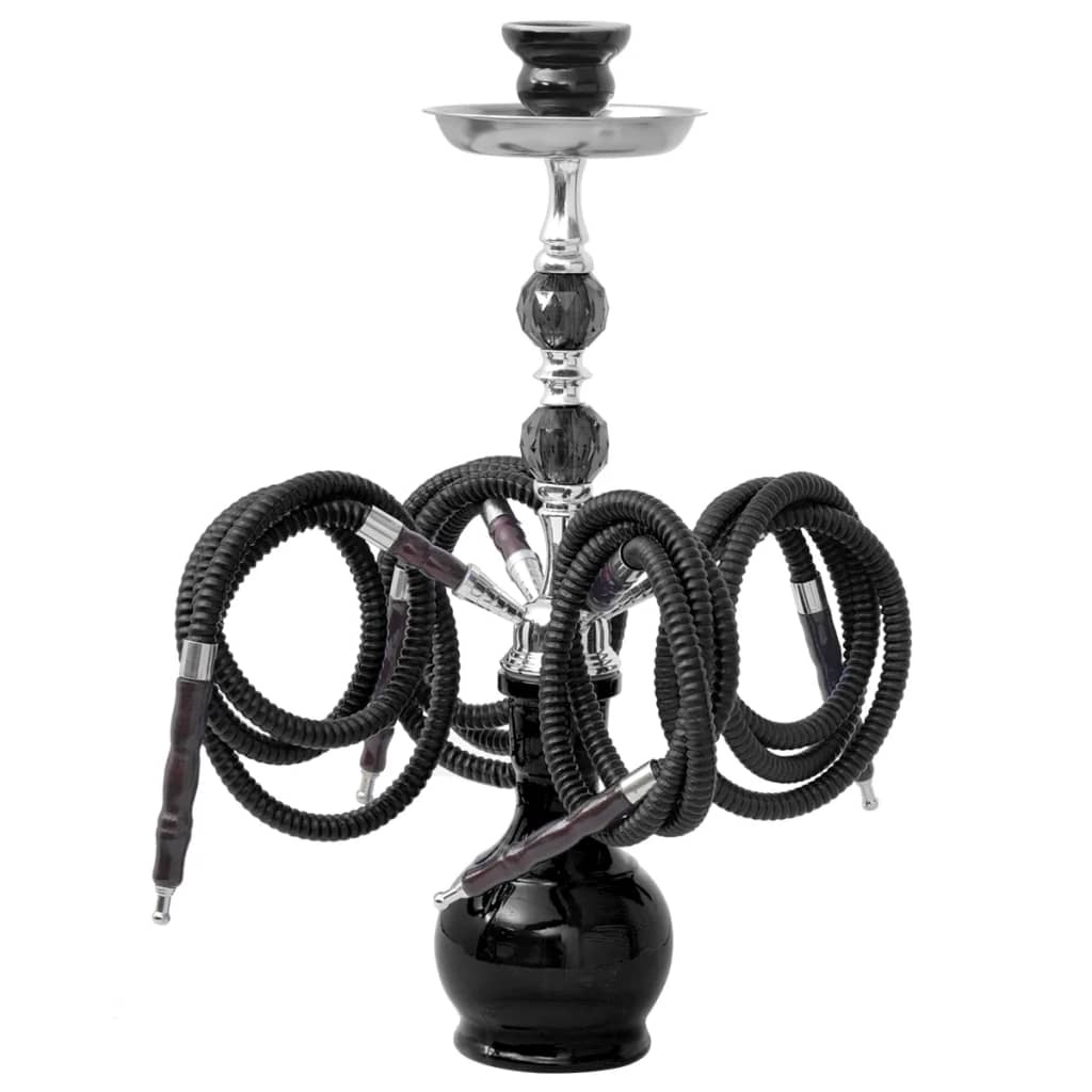 Waterpijp Shisha Met 4 Slangen Zwart