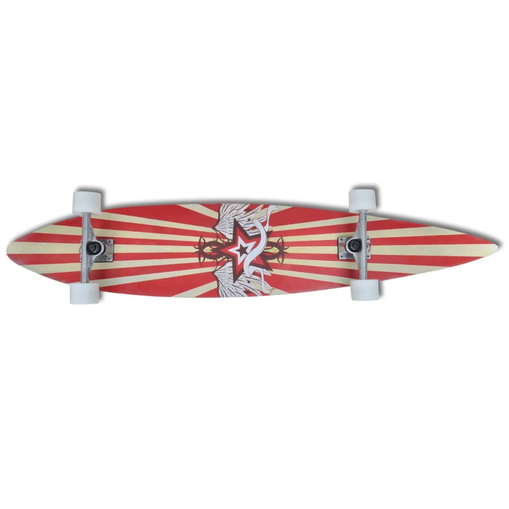 Skateboard Longboard Star Esdoorn Aluminium 117 Cm (Rood) 9&quot;