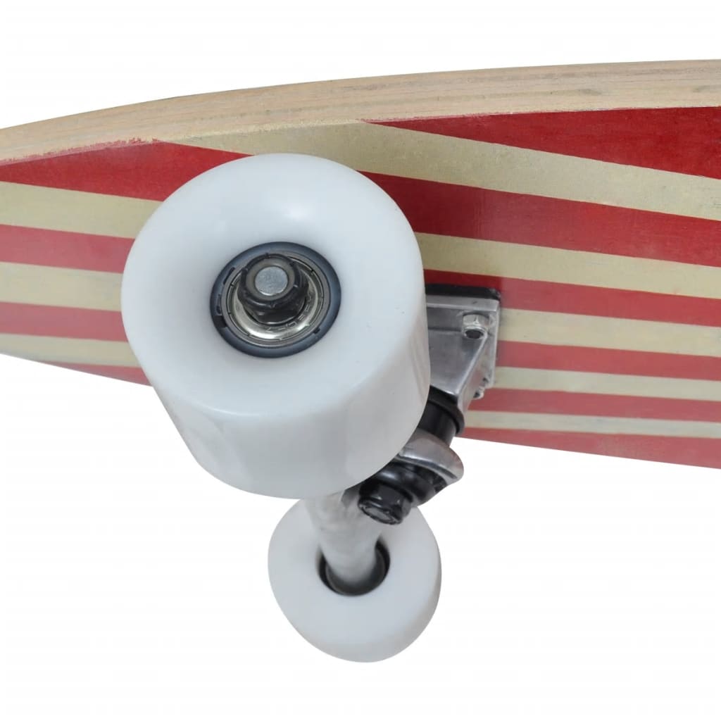 Skateboard Longboard Star Esdoorn Aluminium 117 Cm (Rood) 9&quot;